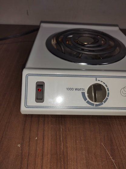 Easy-Clean Single Burner with 1000 Watt Power & Adjustable Temperature Settings