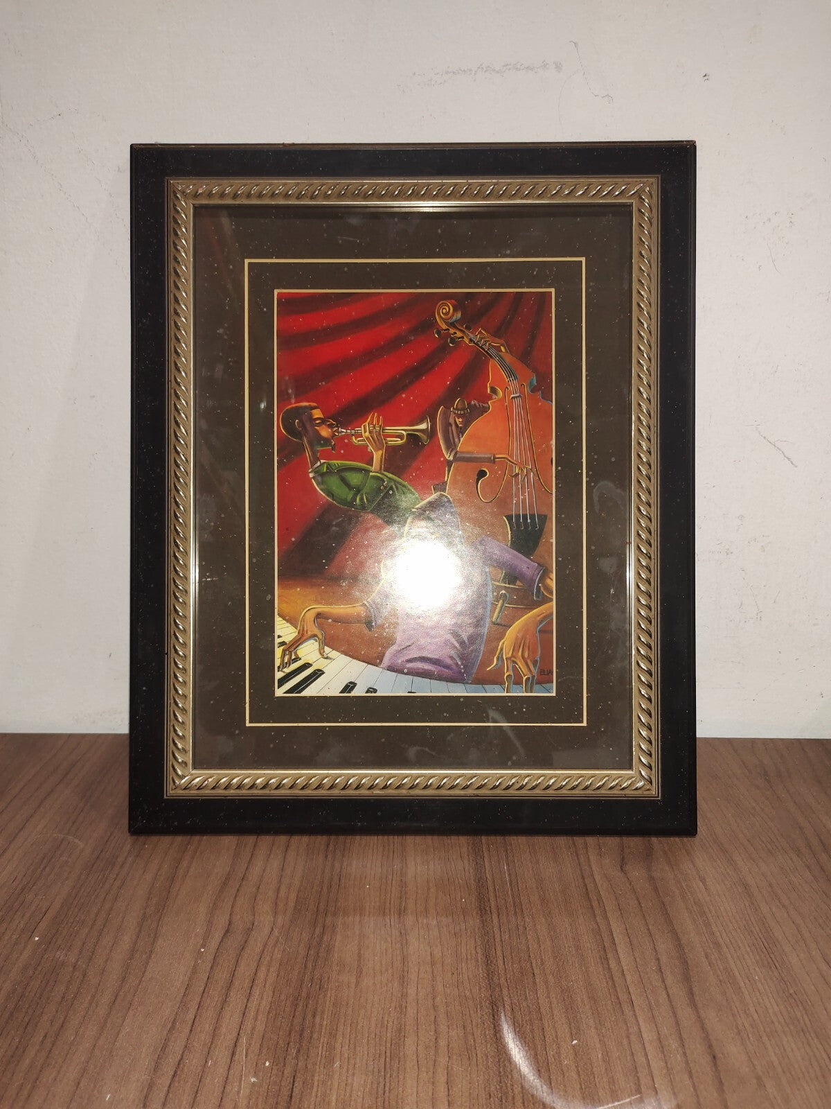 Justin Bua "Jazz Trio" Custom FRAMED African American Art Urban Painting Frame