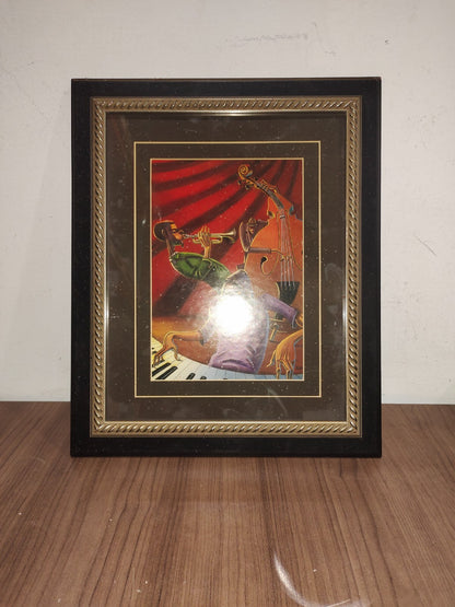 Justin Bua "Jazz Trio" Custom FRAMED African American Art Urban Painting Frame