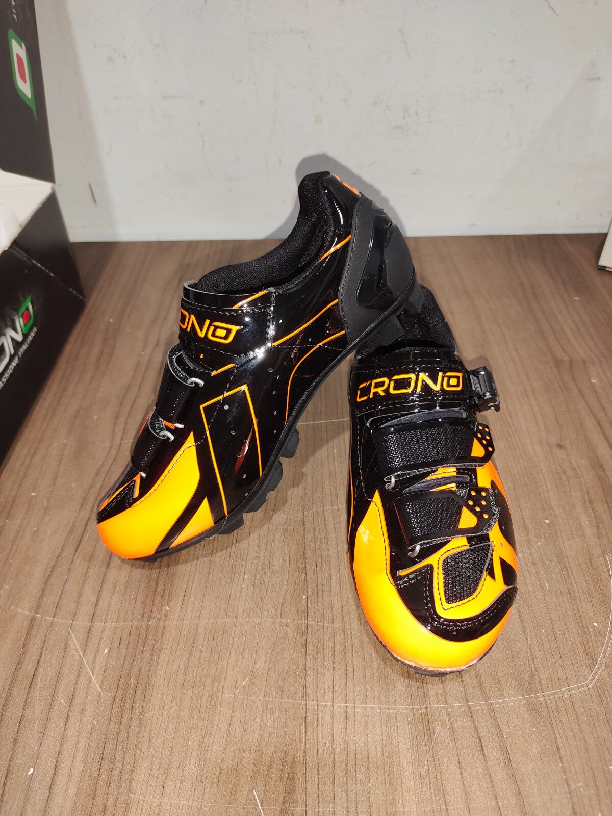 Crono CX-3 17 Mountain Bike Gravel BMX Shoes - Black Orange - Size - 37 (EUR)
