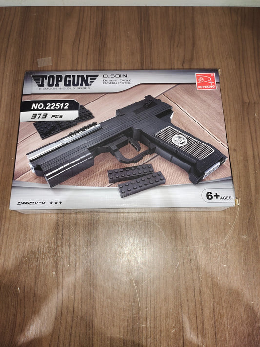 Top Gun Desert Eagle Pistol Building Block Toy 373 PCS Difficulty Level 3 Age 6+