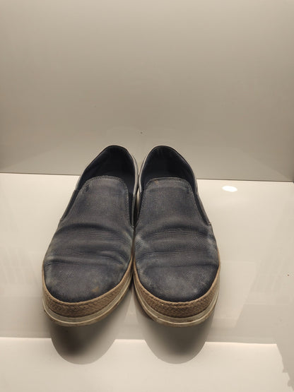 Tods Mens Blue Leather Suede Espadrille Slip-On Sneaker Size - US10