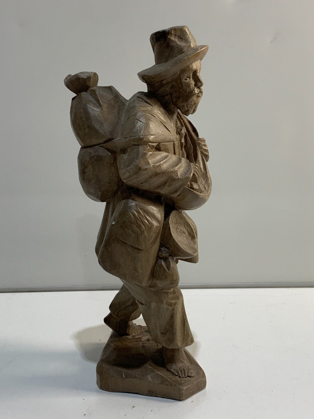 Quito Peddler Carved Wooden Statue
