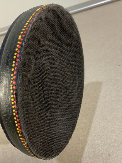 Hand Painted Stippled Wood Pillar Candle Holder