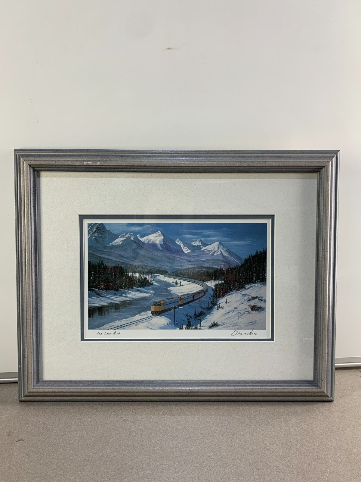 FRASER HINE "THE LAST RUN" art print Via Train Rocky Mountains