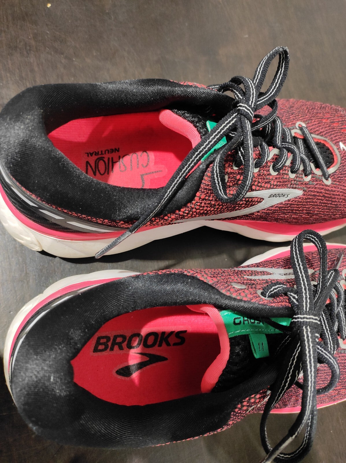 Brooks Ghost 11 DNA Pink Black Shoes Women's Size 8.5 M (B) Sneakers Running