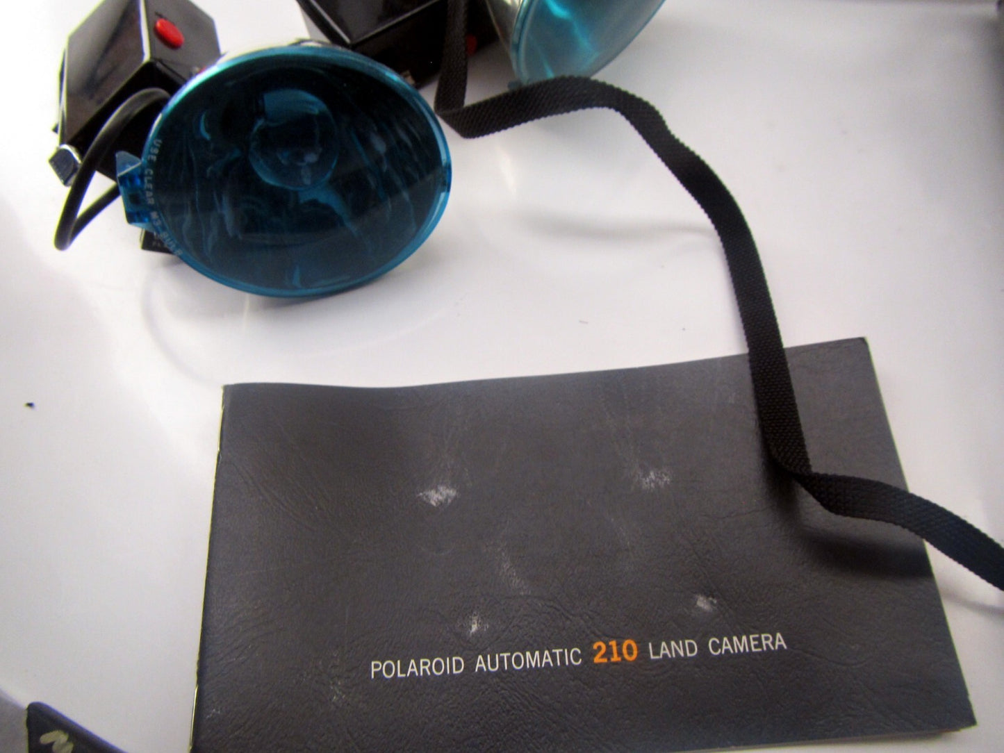 Vintage Polaroid Automatic 210 Land Camera with Case, Strap, Flash - Antique