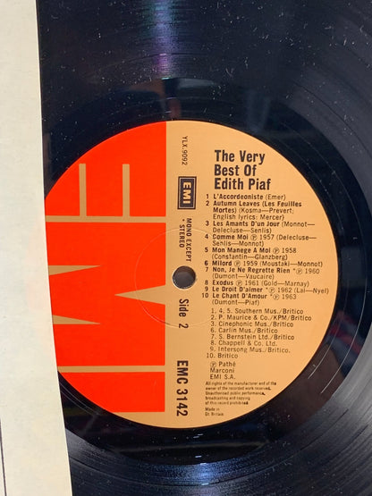 Edith Piaf – The Very Best Of - LP Vinyl EMC 3142 - UK Pressing Chanson EMI