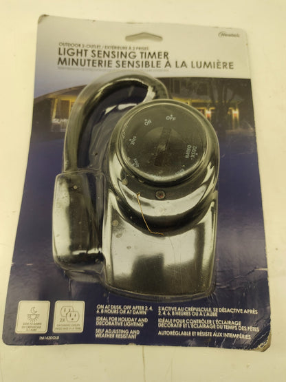 Light Sensing Countdown Timer Outdoor Grounded Outlets
