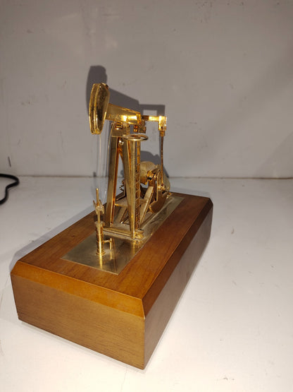Vintage Metal Oil Derrick Model - Wind-Up Music Show Piece