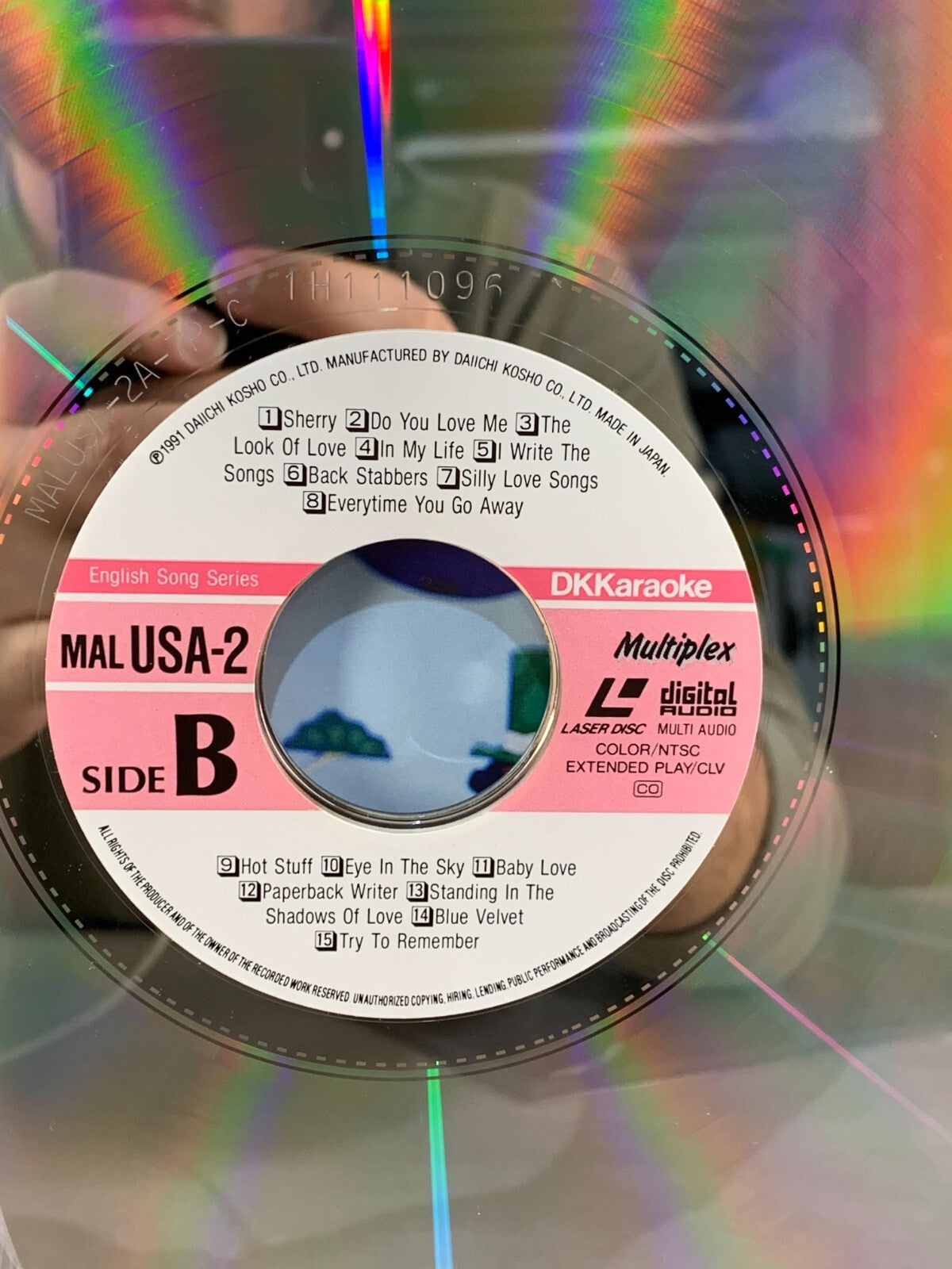 DK KARAOKE English Song Series Laserdisc LD MAL USA-2 Multiplex Laser Disc