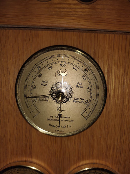 Baromaster Temperature Barometer Hygrometer Wood  Weather Station