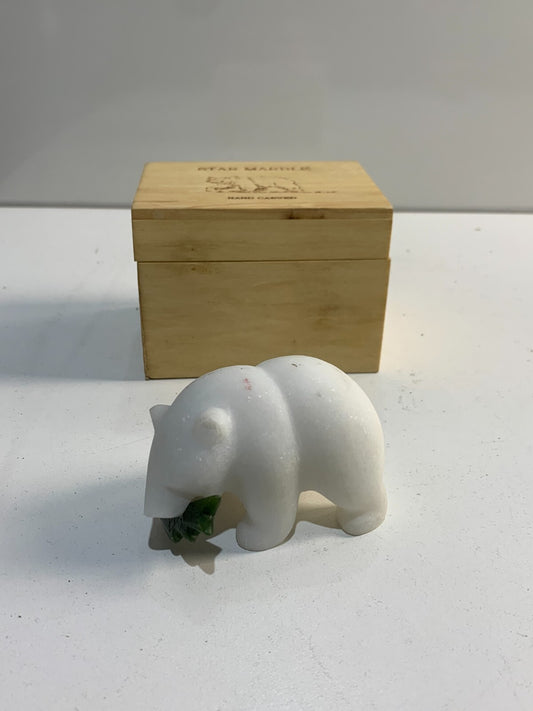Vintage STAR MARBLE STONE Sculpture "Grizzly Bear" With COA