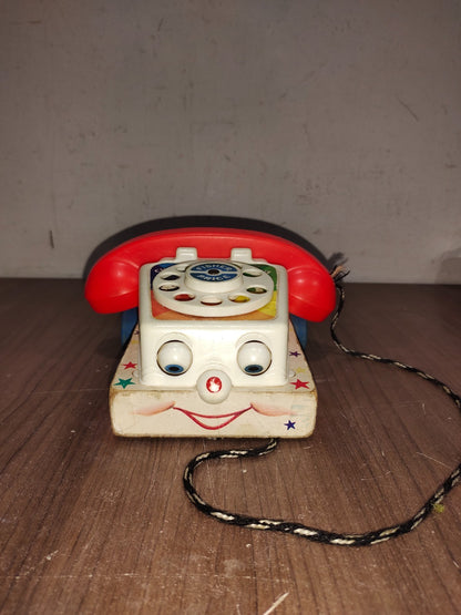 Vintage - 1960's Fisher Price Chatter Telephone Pull Toy Moving Eyes Sounds