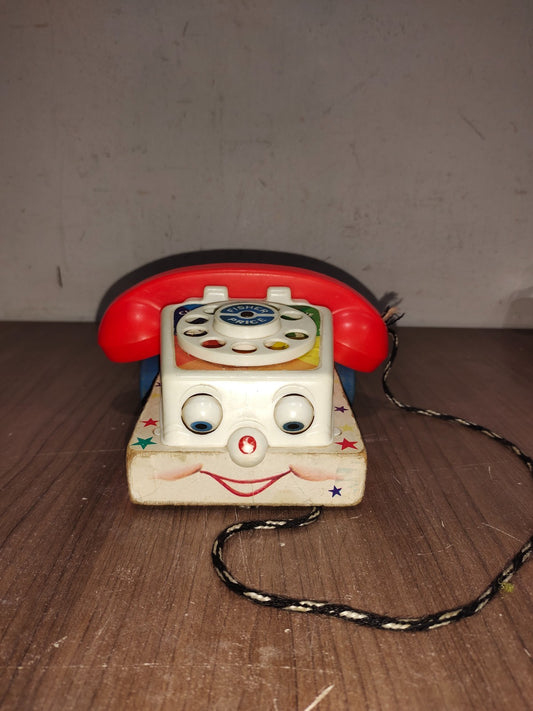 Vintage - 1960's Fisher Price Chatter Telephone Pull Toy Moving Eyes Sounds