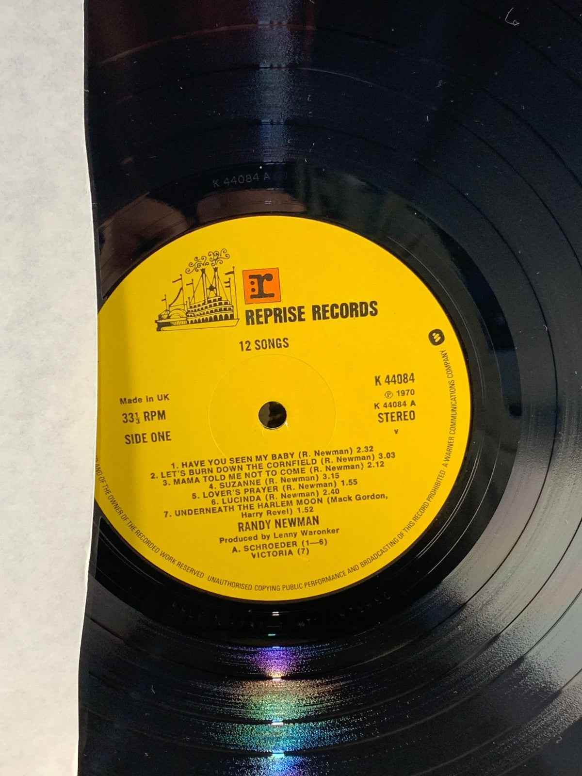 Randy Newman – 12 Songs - LP Vinyl Reprise K44084 - UK Pressing