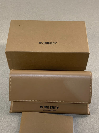 Burberry Camel Brown Triangle Soft Leather Eyeglasses Sunglass Case w/ Cloth&Box