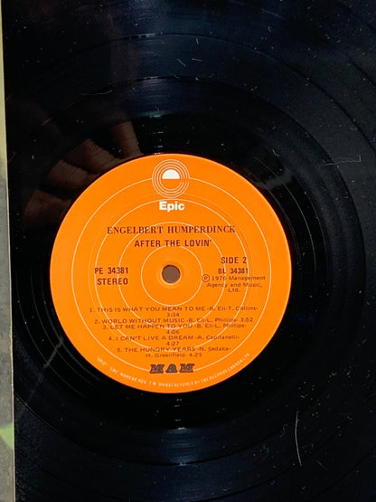 ENGELBERT HUMPERDINCK - After The Lovin' - LP. 1976 EPIC PE 34381