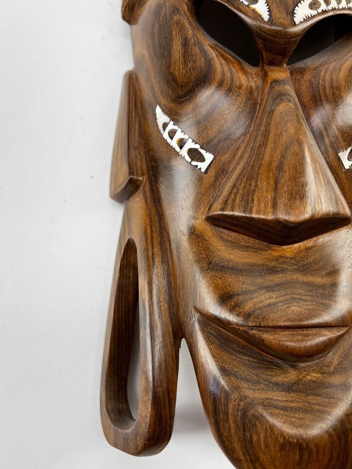 Antique African Face Mask Hand Carved From Wood For Wall Decoration