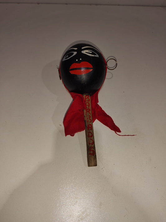 RARE Folk Art OLD Grand Cayman Caribbean Souvenir Head Rattle