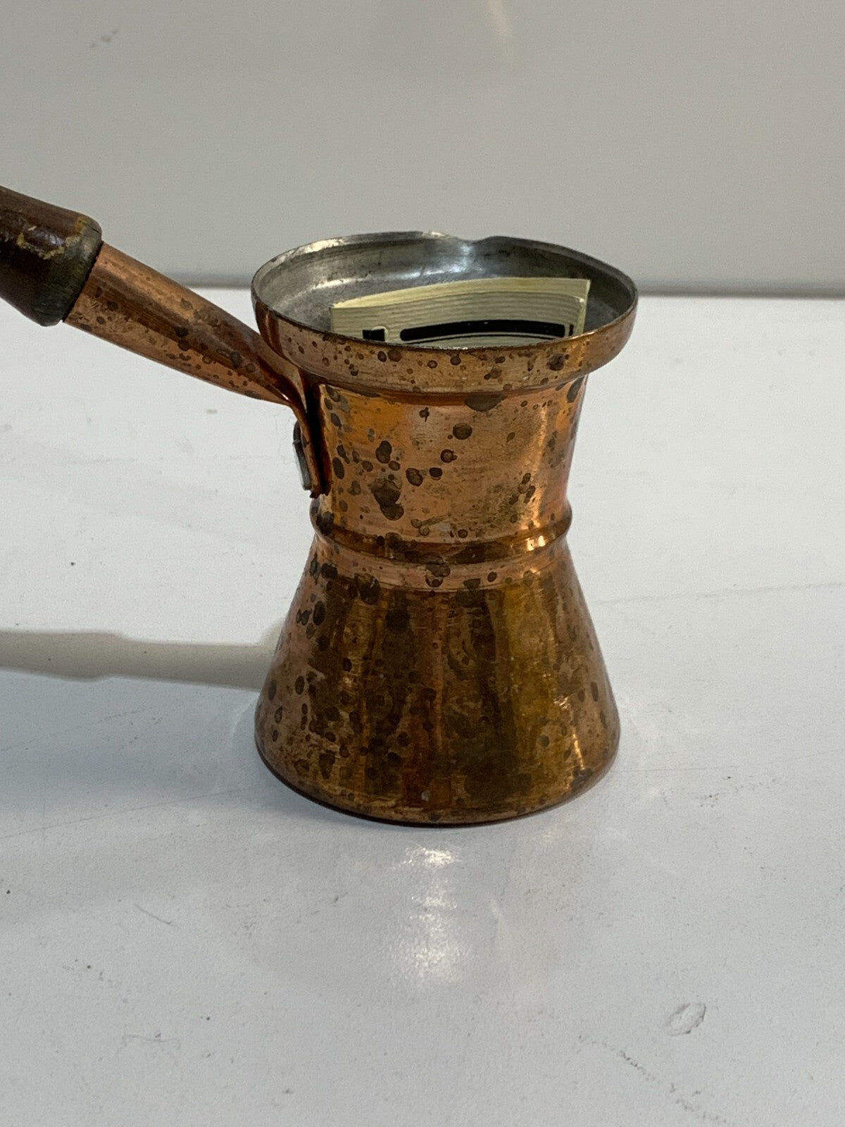 Vintage copper tin greek stove top coffee pot birik cezve
