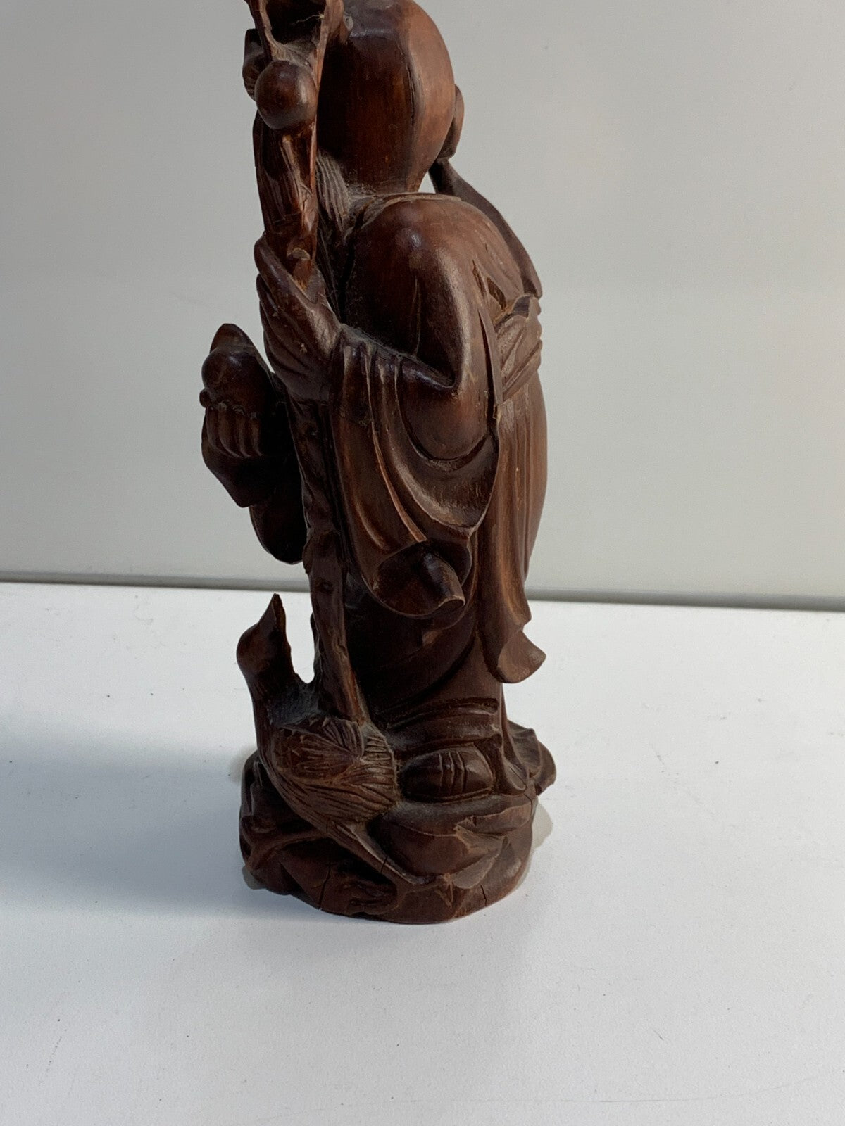 Vintage Oriental Chinese Hand Carved Wood Old Main Figure/ Statue
