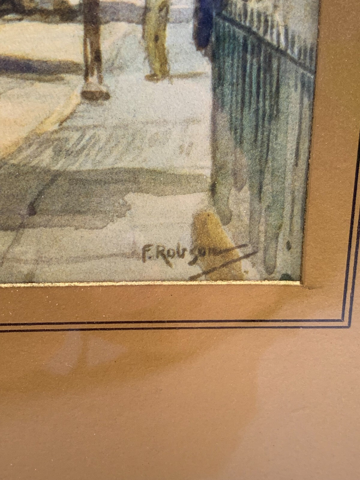 Vintage FEATHERSTONE ROBSON colour tint print. Old Town Hall Abingdon