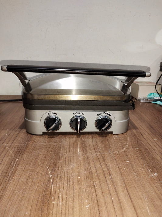 Cuisinart Stainless Steel 5-in-1 GRIDDLER Panini Sandwich Maker - Model - CGR-4C