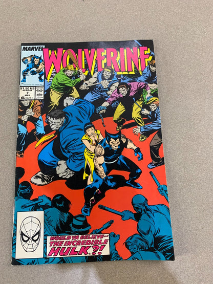 Wolverine #7 (1989) Marvel Comics – Grey Hulk Cover VG+/FN