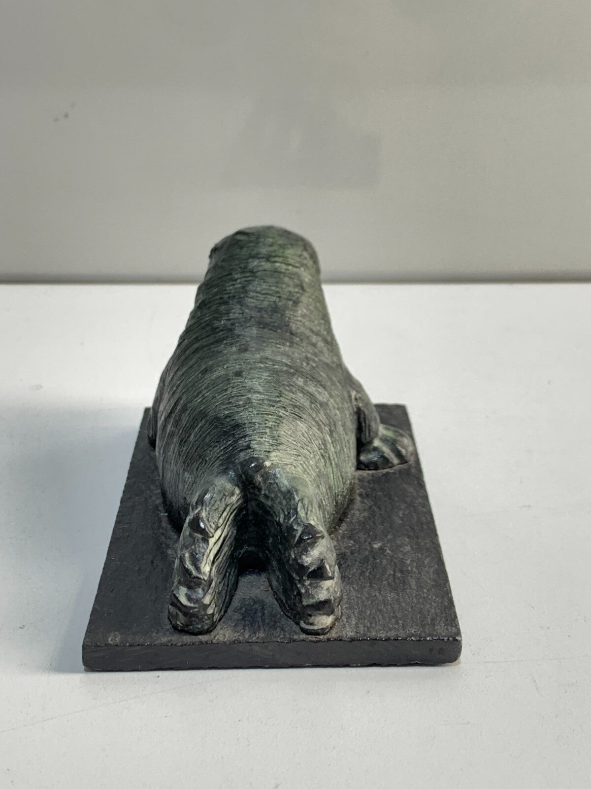 Wolf Original Sculpture Carved Walrus Inuit Canadian Made Beauty!