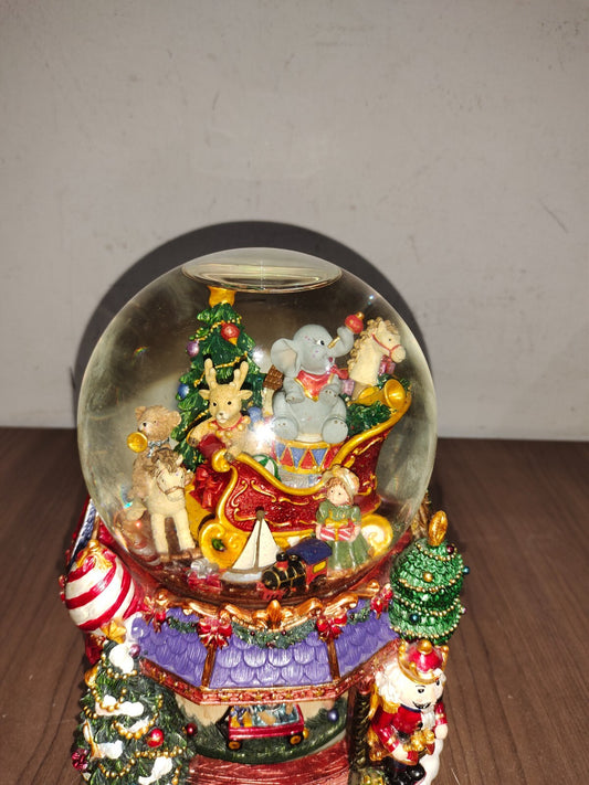 FAB HP MUSICAL Christmas LG Water Snow Globe Ball REVOLVING Inner Base