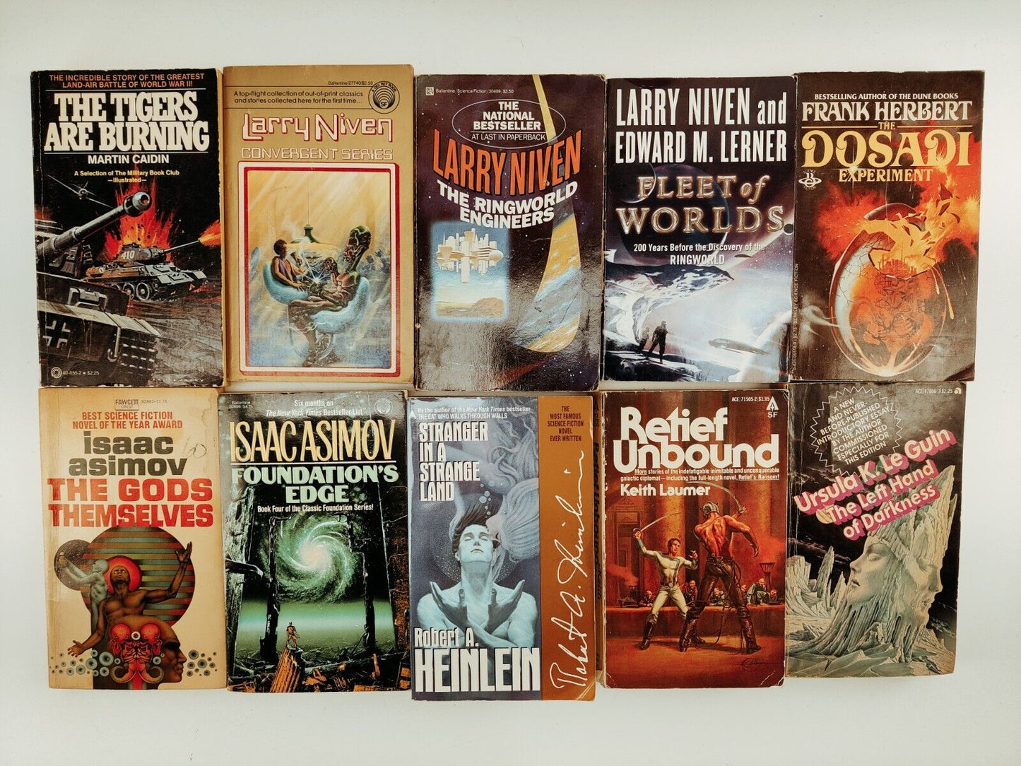 Lot of 10 Vintage PB Fantasy Science Fiction Novels Various Authors 1970s-1980s