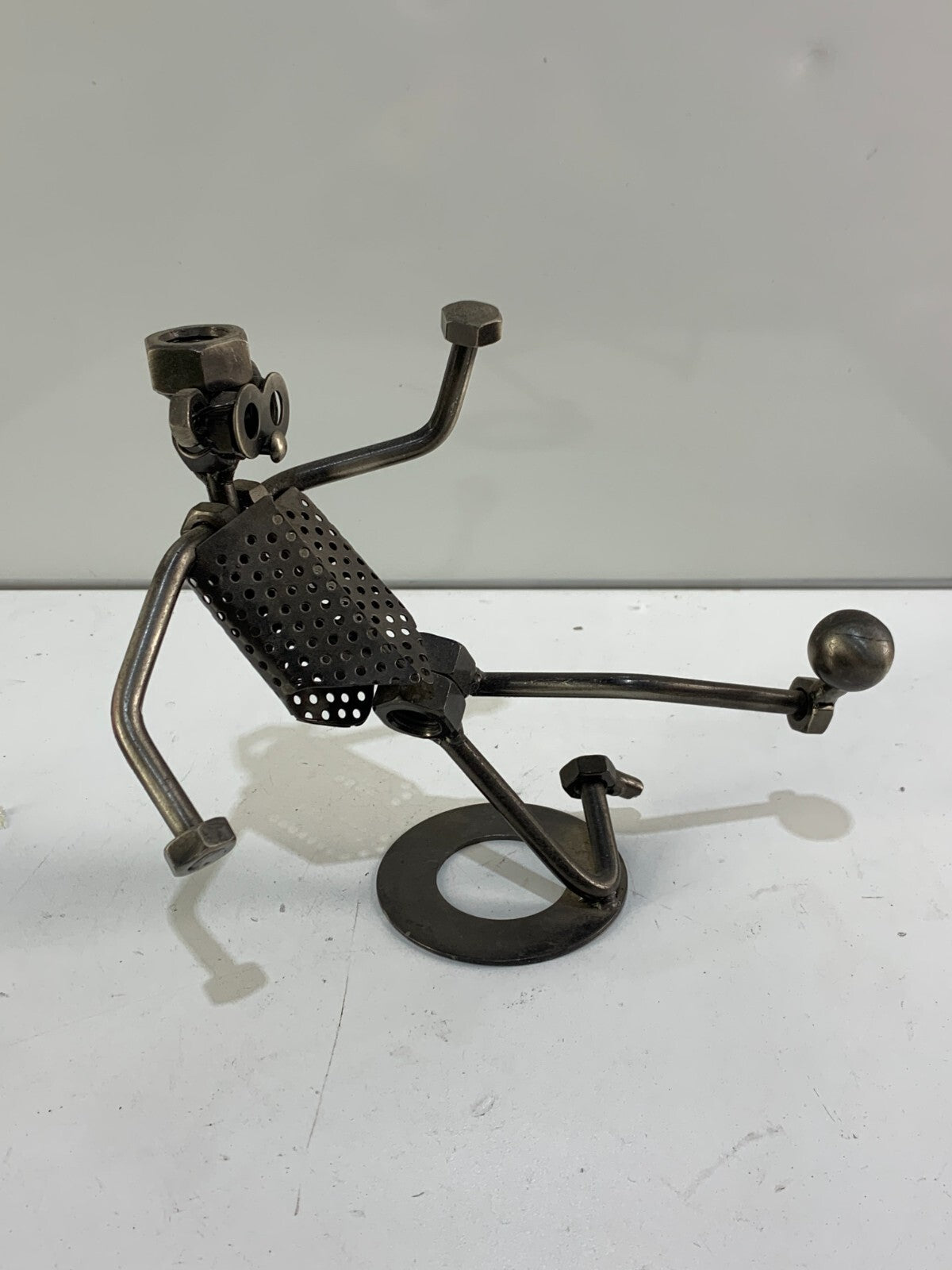 Football Playing Metal Tool Robot Display