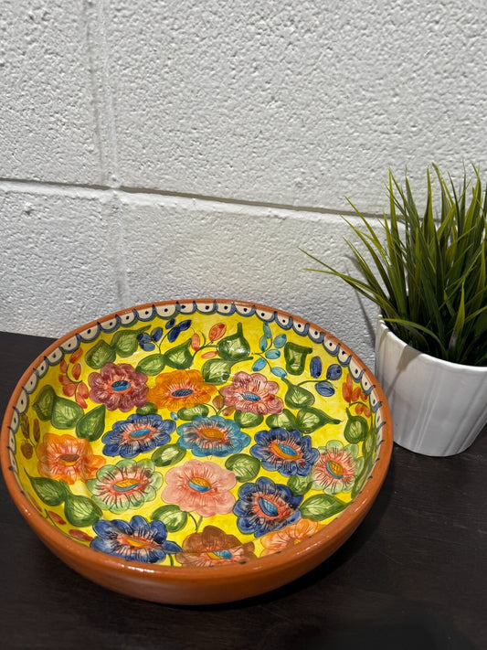 Vintage Redondo Pottery Decorative Bowl 1970s Fruit Platter handpainted Portugal