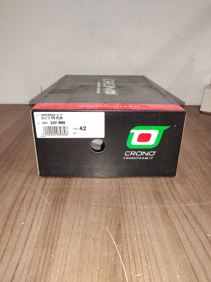 Crono CX-3 17 Mountain Bike Gravel BMX Shoes - Black Orange - Size - 42 (EUR)