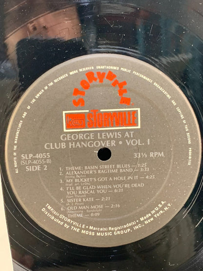 George Lewis and His New Orleans Jazzband George Lewis At Club Hangover Vol. 1