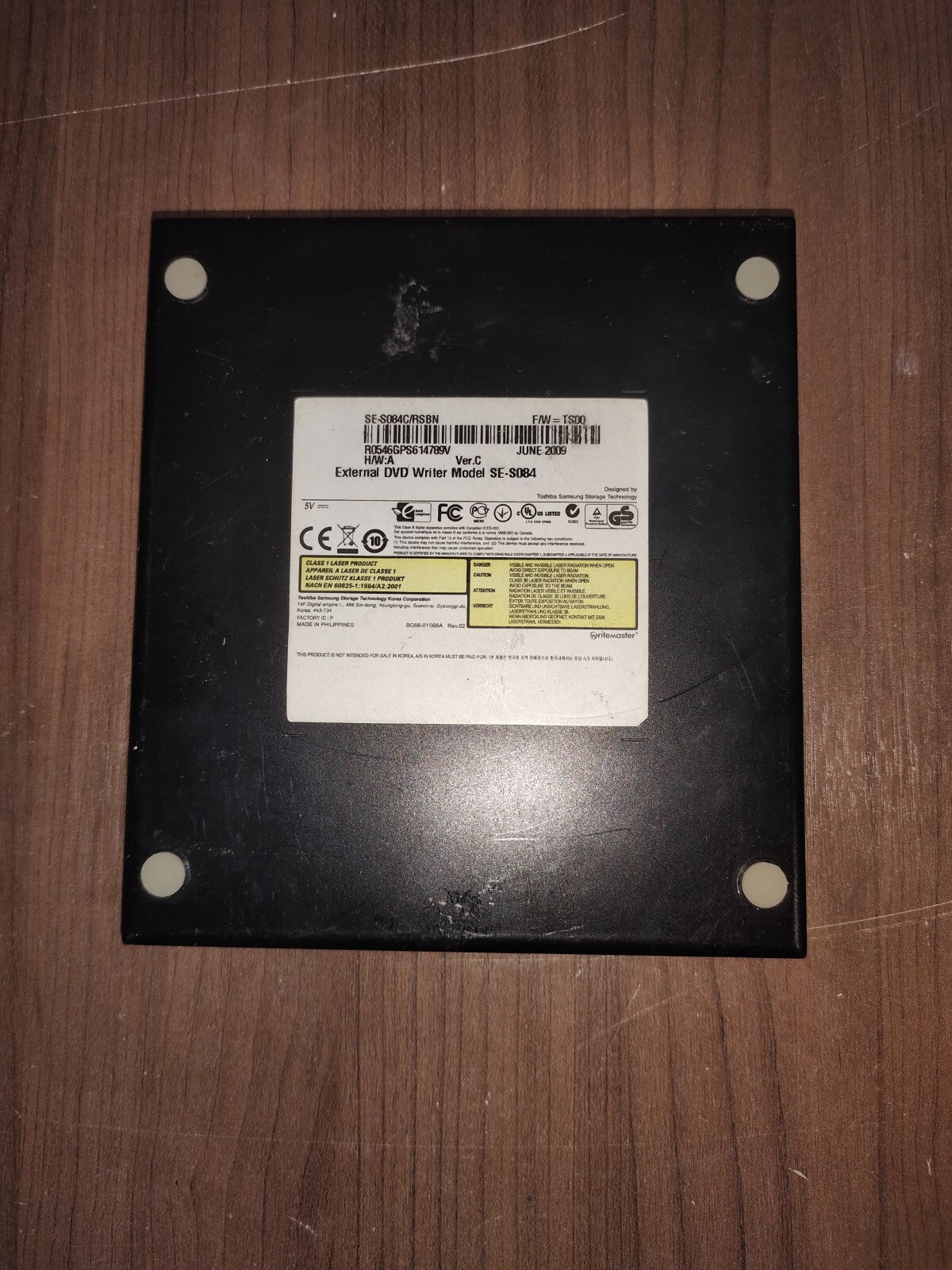 Samsung External DVD Writer Model SE-S084 Black
