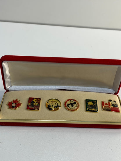 Assiniboine Park Zoo Panda Collector Pin Set Canada 1989 Set Of 6