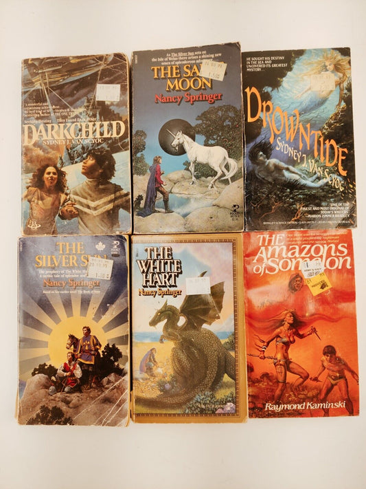 Lot of 6 PB Fantasy Books Vintage 1980s - Nancy Springer, Sydney Van Scyoc, etc.