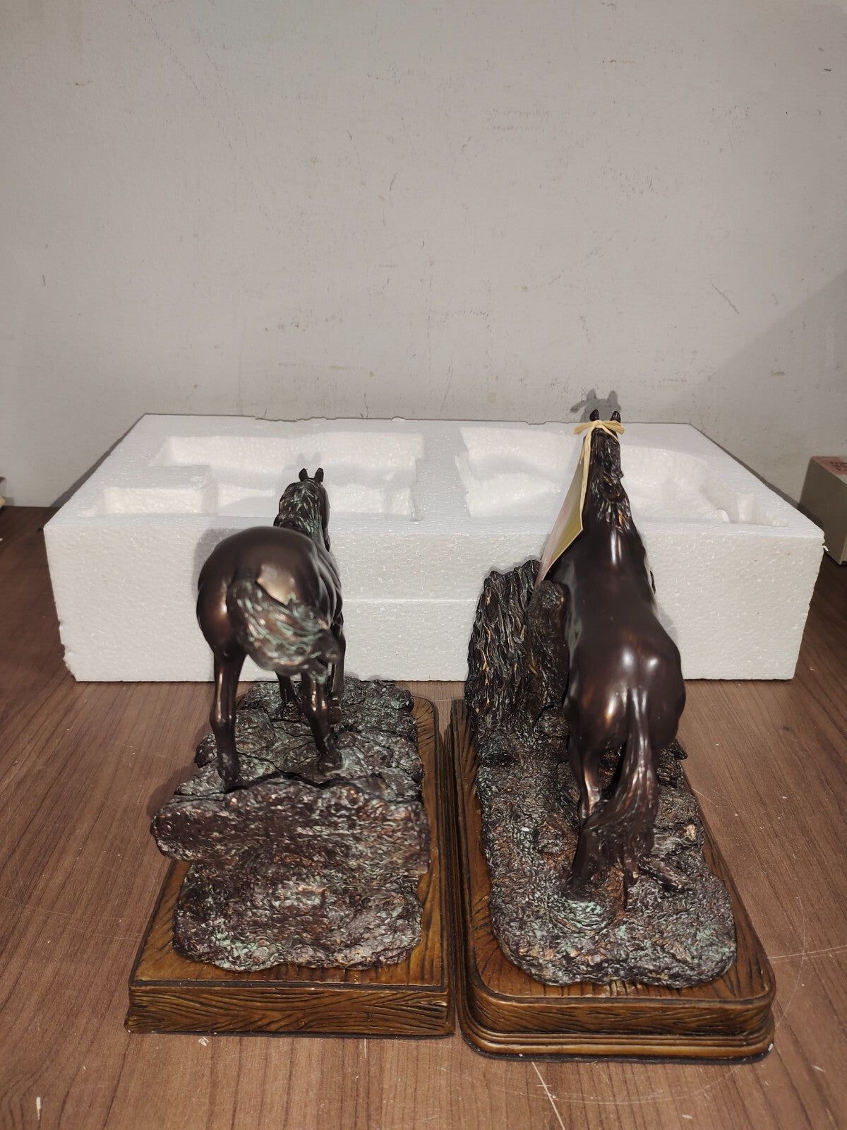 Red Shed Climbing Horses Bookends - Wooden