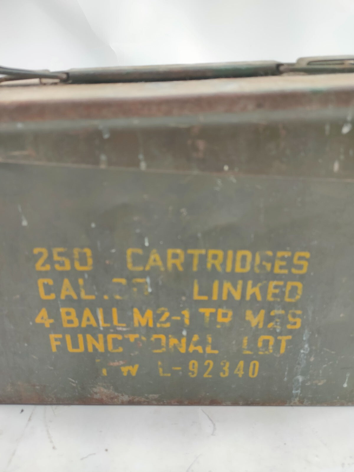 VTG US Army Military Ammo Box Crate Empty 250 Cal Cartridges