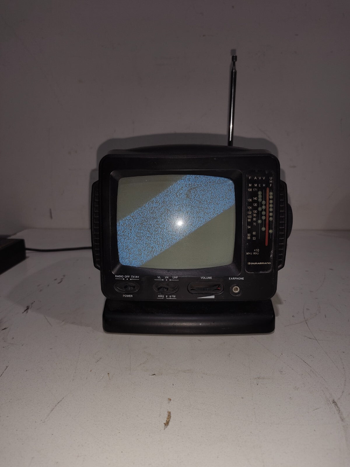 Durabrand 5" Black & White Portable Television with AM/FM Radio Model DBTV502