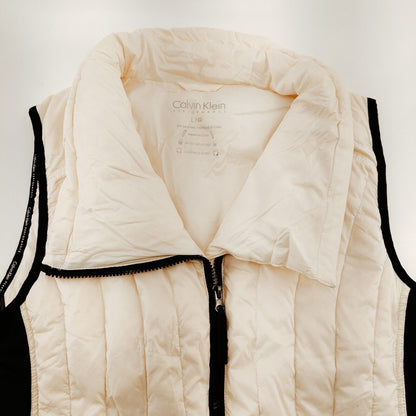 Calvin Klein White and Black Puffer Vest Women's Size L