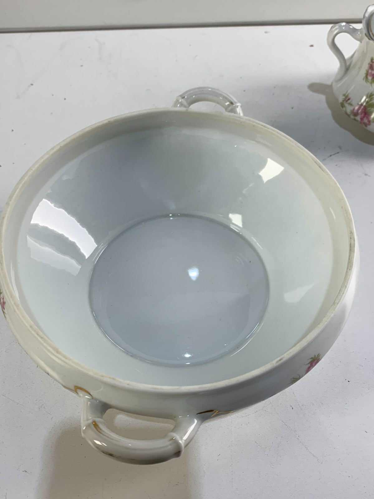 Vintage O&EG Royal Austria Round Serving Dish & Covered Sugar Bowl