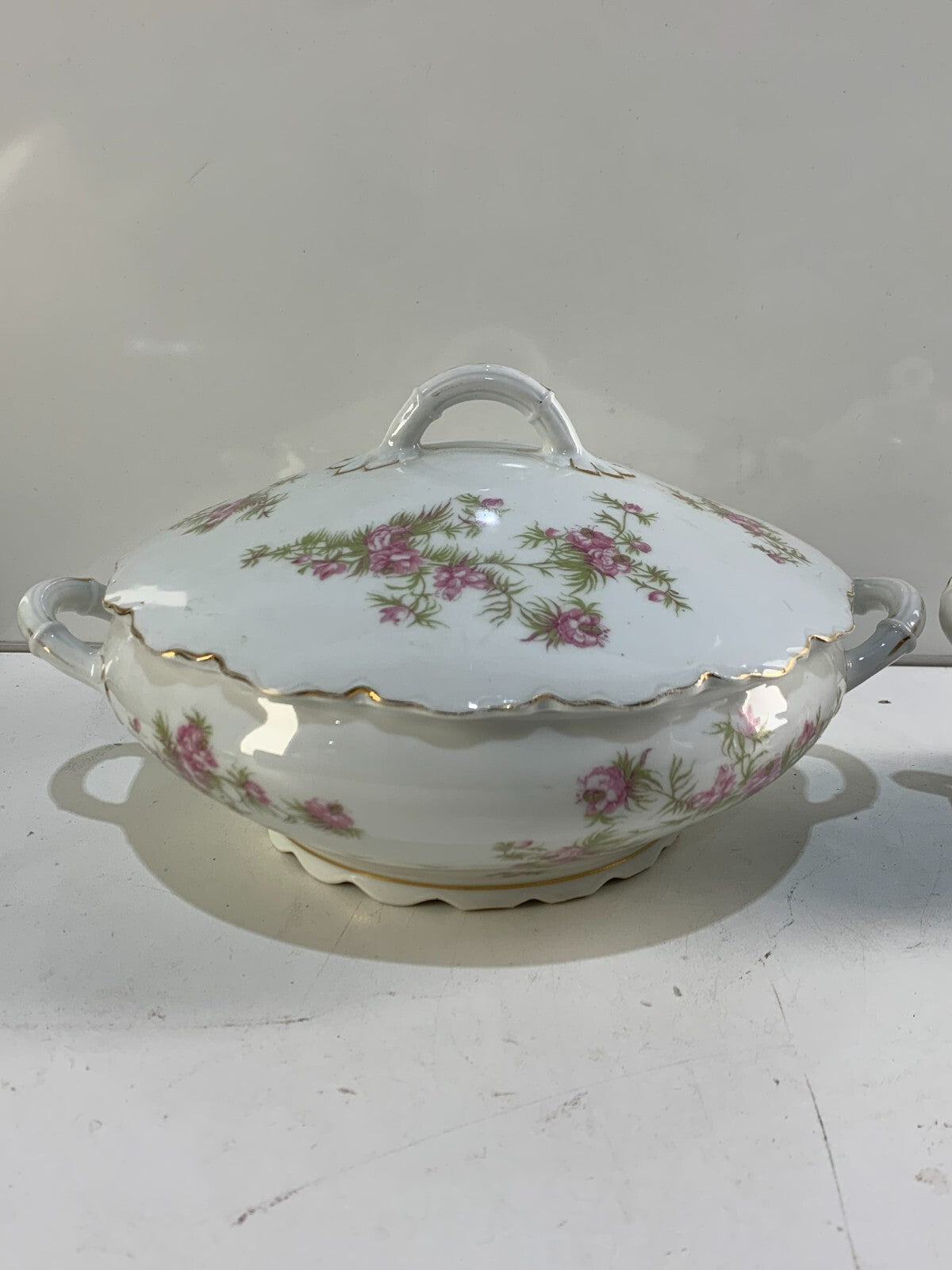 Vintage O&EG Royal Austria Round Serving Dish & Covered Sugar Bowl
