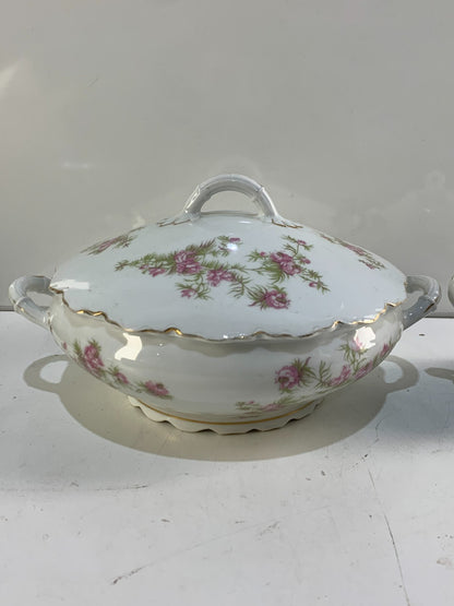 Vintage O&EG Royal Austria Round Serving Dish & Covered Sugar Bowl