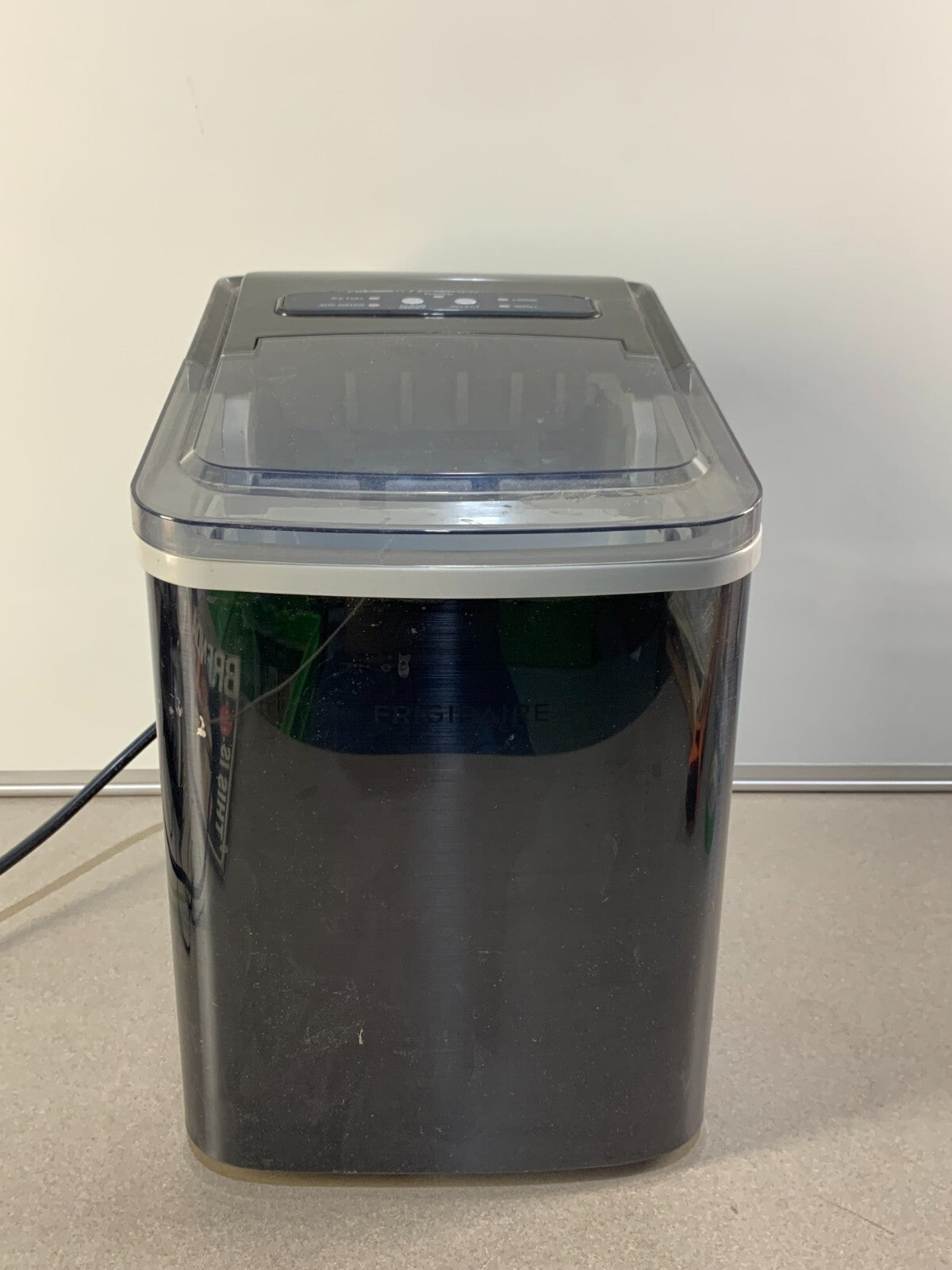 Frigidaire Self-Cleaning Ice Maker, Stainless Steel, Black