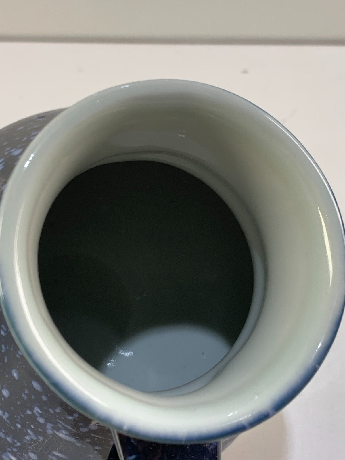 Vintage Goose Spill Safe Mug Blue Spackle by Otagiri