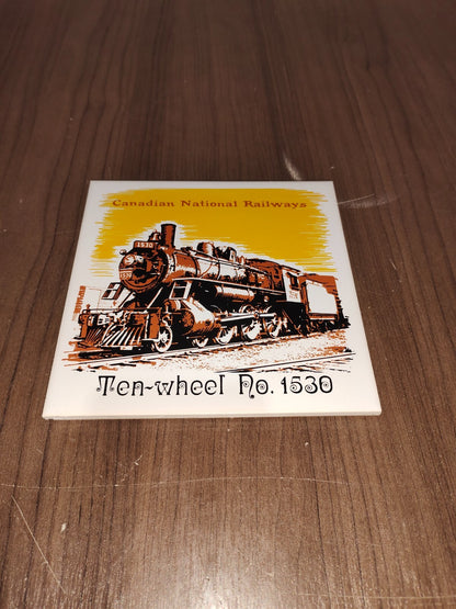 Canadian National Railways Ten-Wheel No 1530 Ceramic Tile or Trivet
