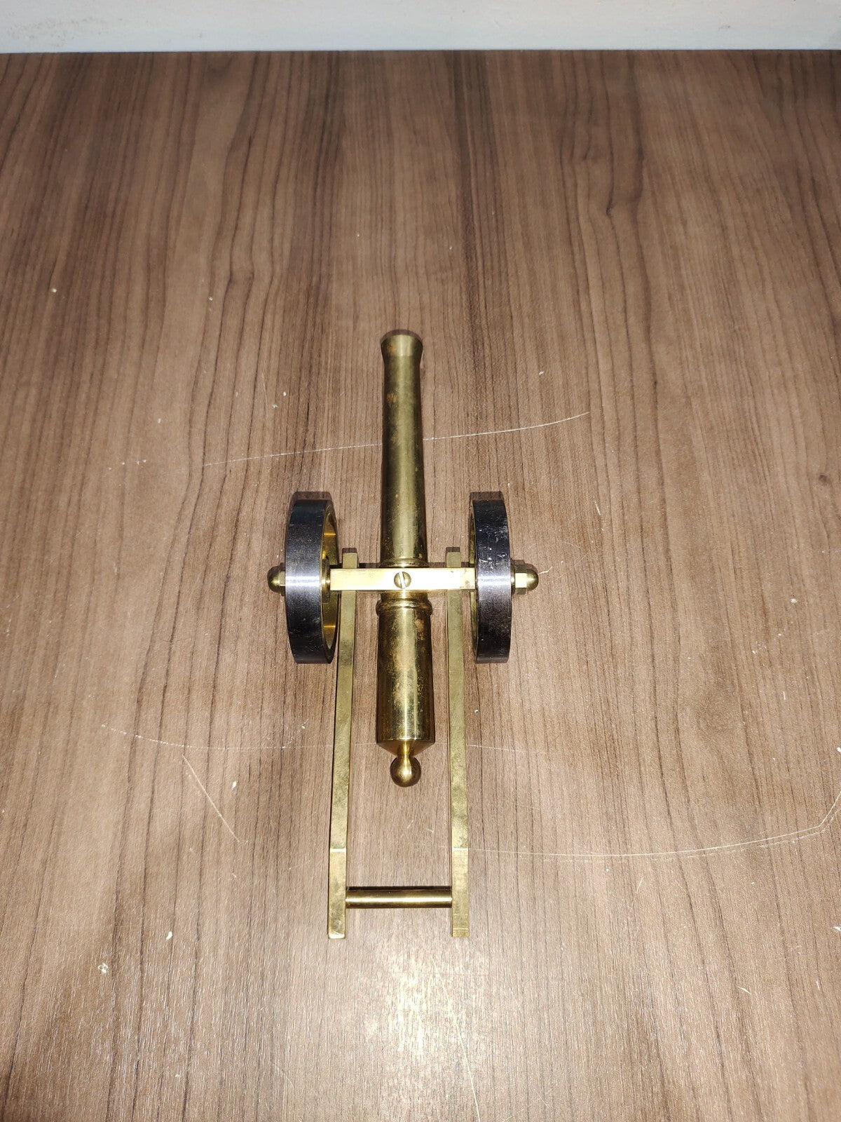 Vintage Solid Brass 2 Wheel Cannon